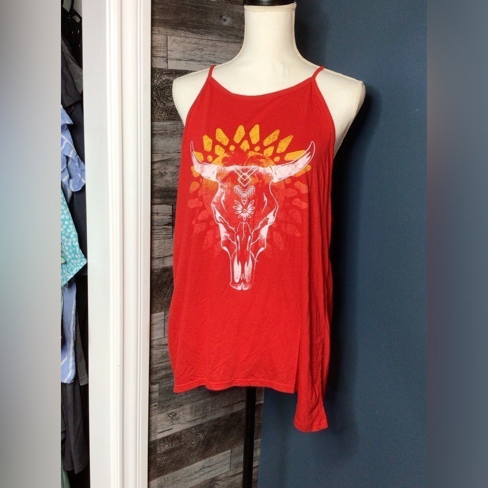 No Boundaries xl White and Red Sleeveless Tank Top (0174)